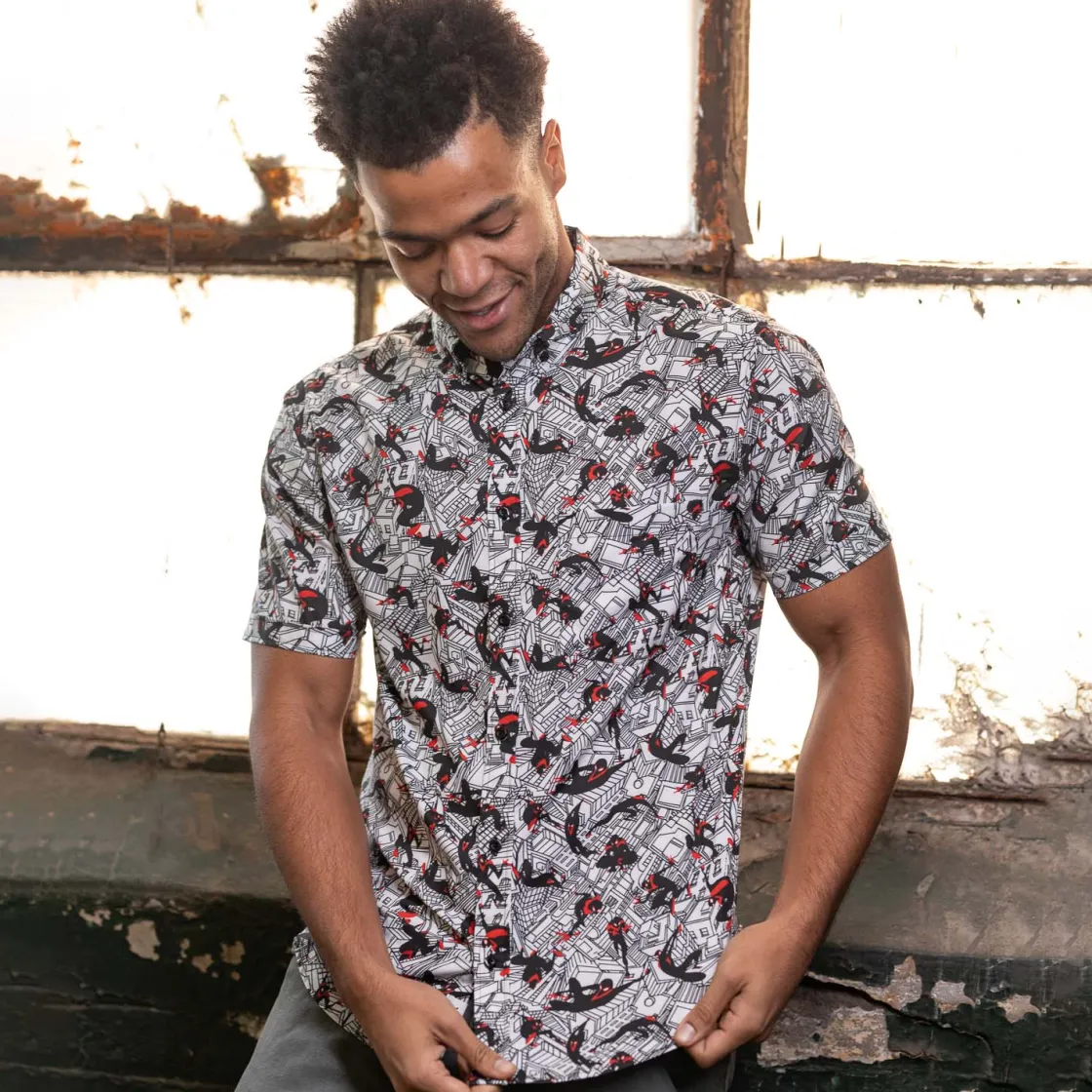 Spider-man|Paging Mr. Morrow|Marvel Miles Morales "City Slinger" – KUNUFLEX Short Sleeve Shirt