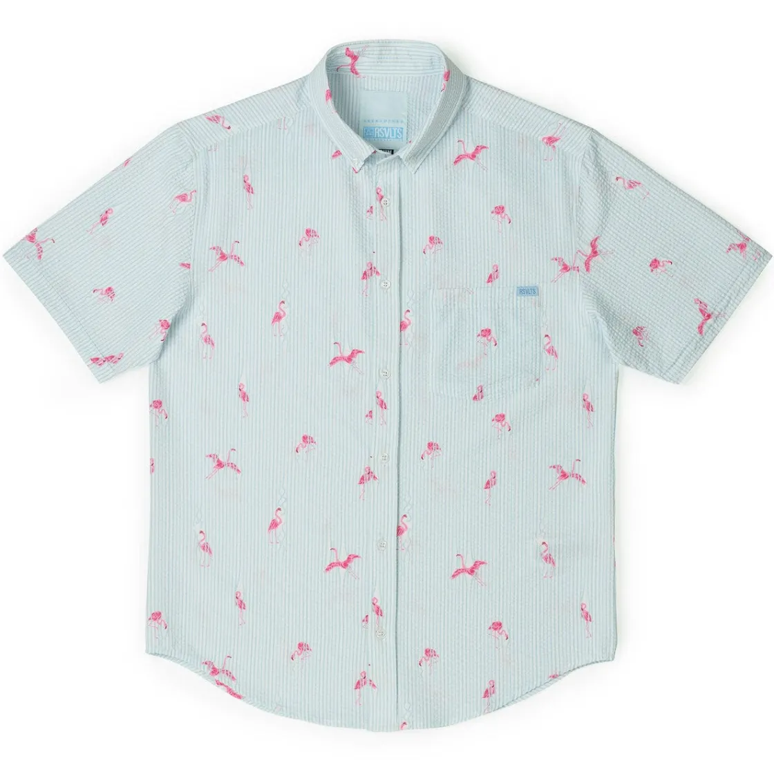 Short Sleeve Shirts|Seersucker|RSVLTS Mingos – Stretch Seersucker Short Sleeve Shirt