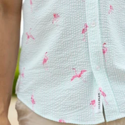 Short Sleeve Shirts|Seersucker|RSVLTS Mingos – Stretch Seersucker Short Sleeve Shirt