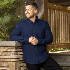 Flannels|Long Sleeves|RSVLTS Navy – BorlandFlex™ Long Sleeve Flannel
