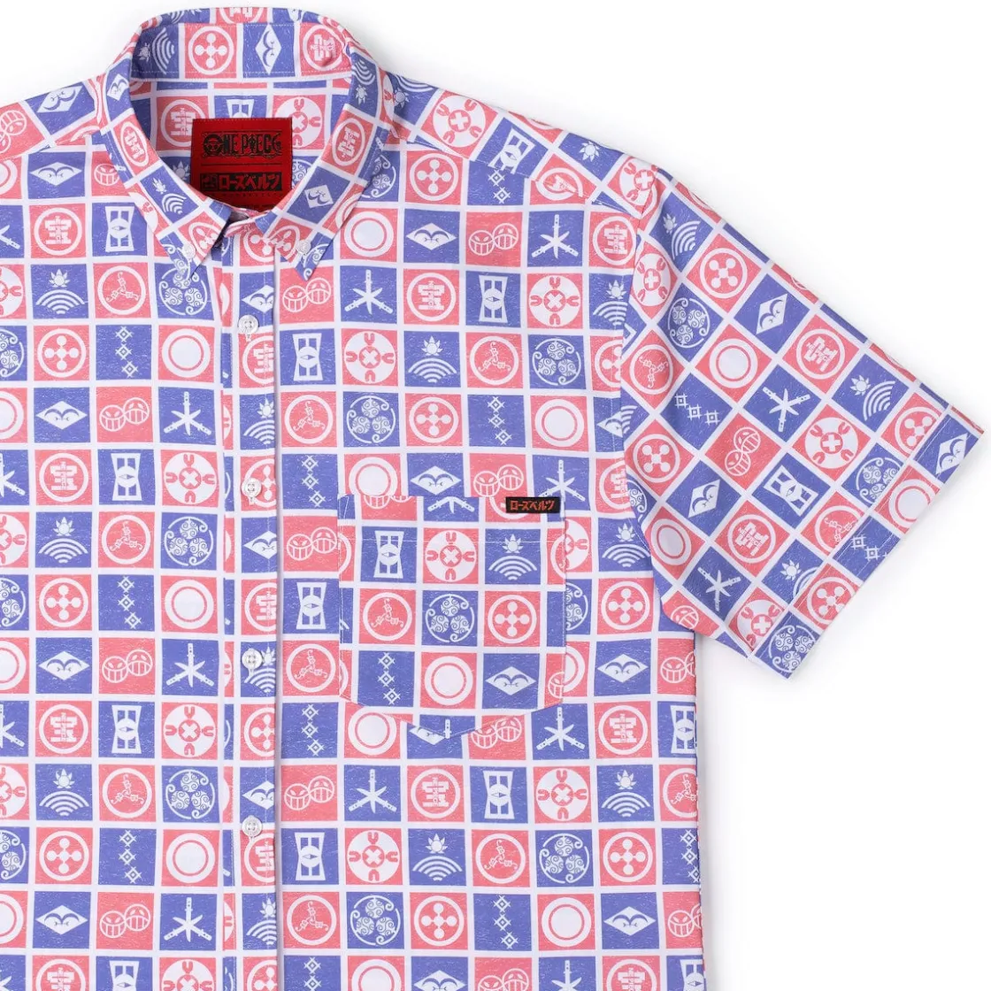 Short Sleeves|One Piece|One Piece "Stamps of the Sea" – KUNUFLEX Short Sleeve Shirt