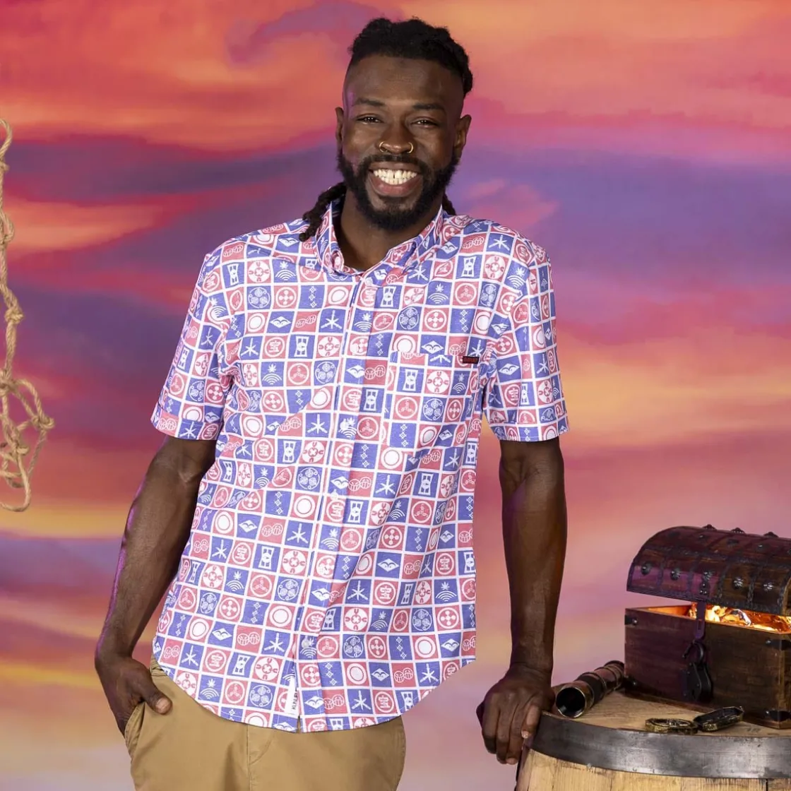 Short Sleeves|One Piece|One Piece "Stamps of the Sea" – KUNUFLEX Short Sleeve Shirt