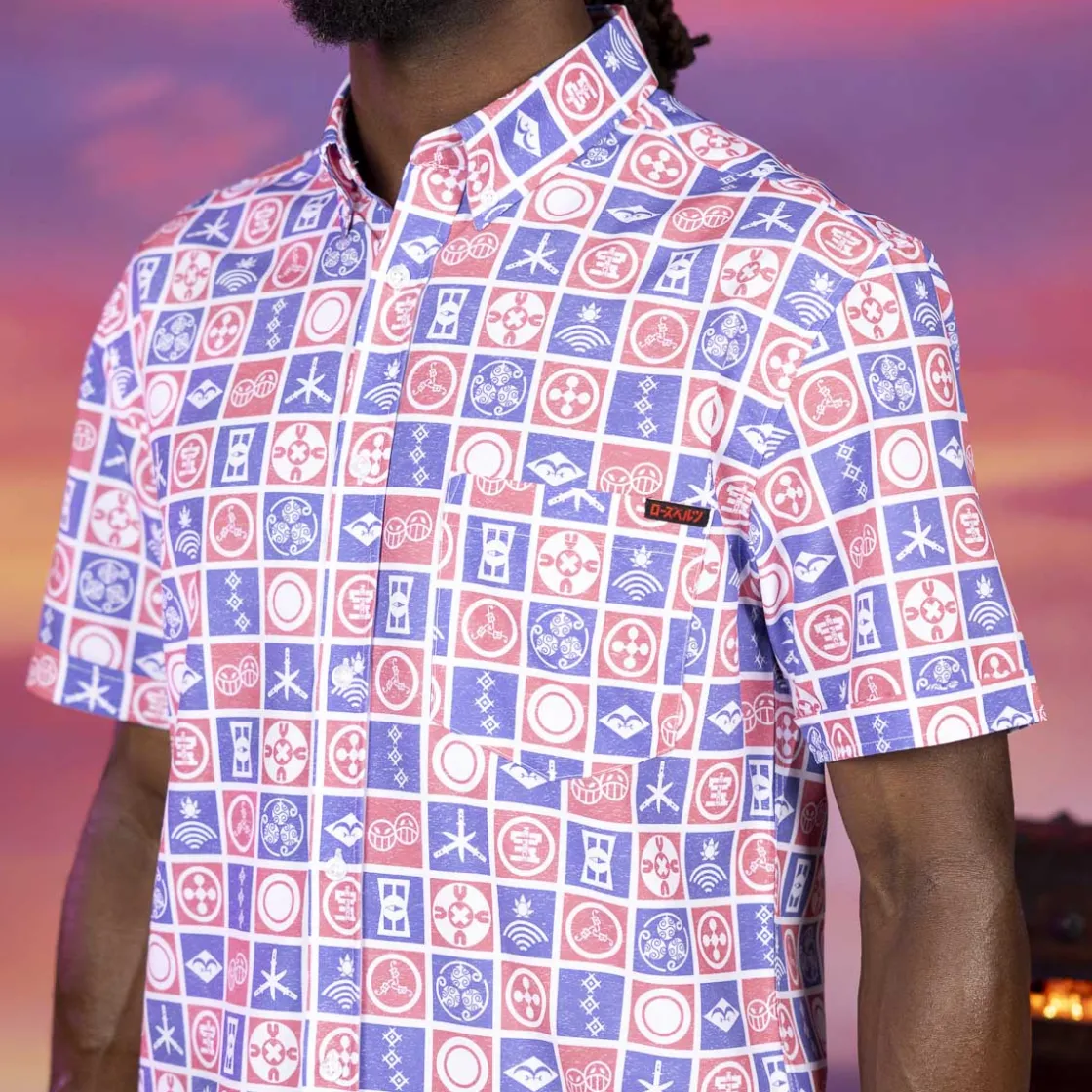 Short Sleeves|One Piece|One Piece "Stamps of the Sea" – KUNUFLEX Short Sleeve Shirt