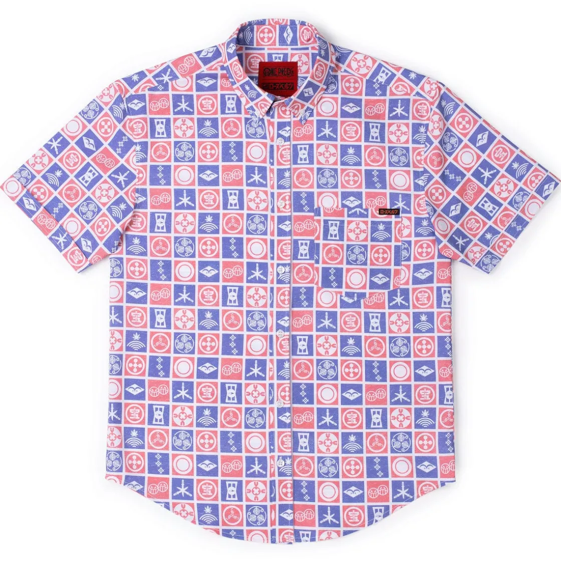 Short Sleeves|One Piece|One Piece "Stamps of the Sea" – KUNUFLEX Short Sleeve Shirt