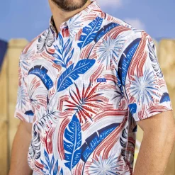 Short Sleeve Shirts|Americana|RSVLTS Palms Bursting in Air – KUNUFLEX Short Sleeve Shirt