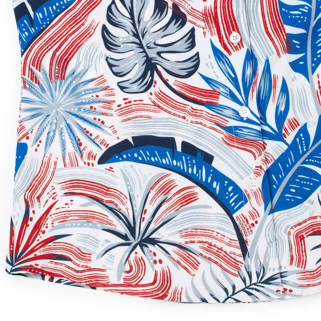 Short Sleeve Shirts|Americana|RSVLTS Palms Bursting in Air – Women's KUNUFLEX Short Sleeve Shirt