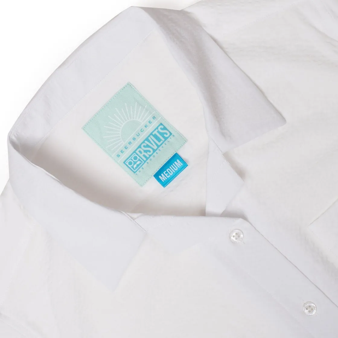 Short Sleeve Shirts|Rsvlts|RSVLTS Pearl – Women's Stretch Seersucker Short Sleeve Shirt