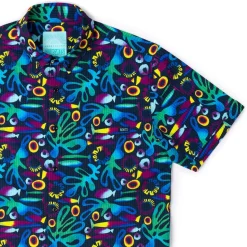 Short Sleeve Shirts|Matching Sets|RSVLTS Rad Reef – Stretch Seersucker Short Sleeve Shirt