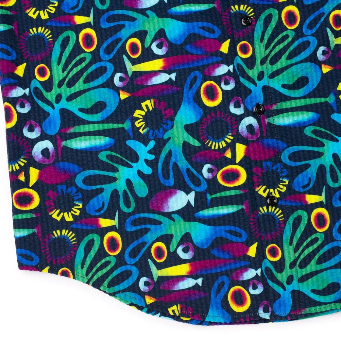 Short Sleeve Shirts|Matching Sets|RSVLTS Rad Reef – Stretch Seersucker Short Sleeve Shirt
