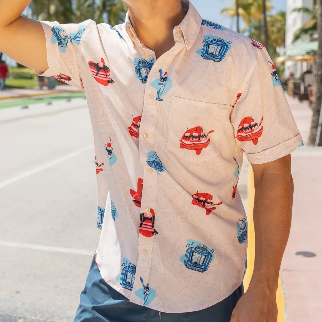 Short Sleeve Shirts|Americana|RSVLTS Red, White, and Blue Plate Special – KUNUFLEX Short Sleeve Shirt