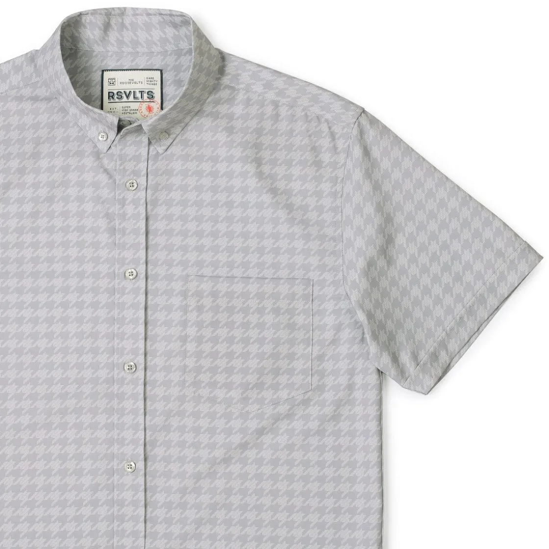 Short Sleeve Shirts|Short Sleeves|RSVLTS Release the Houndstooth – KUNUFLEX Short Sleeve Shirt