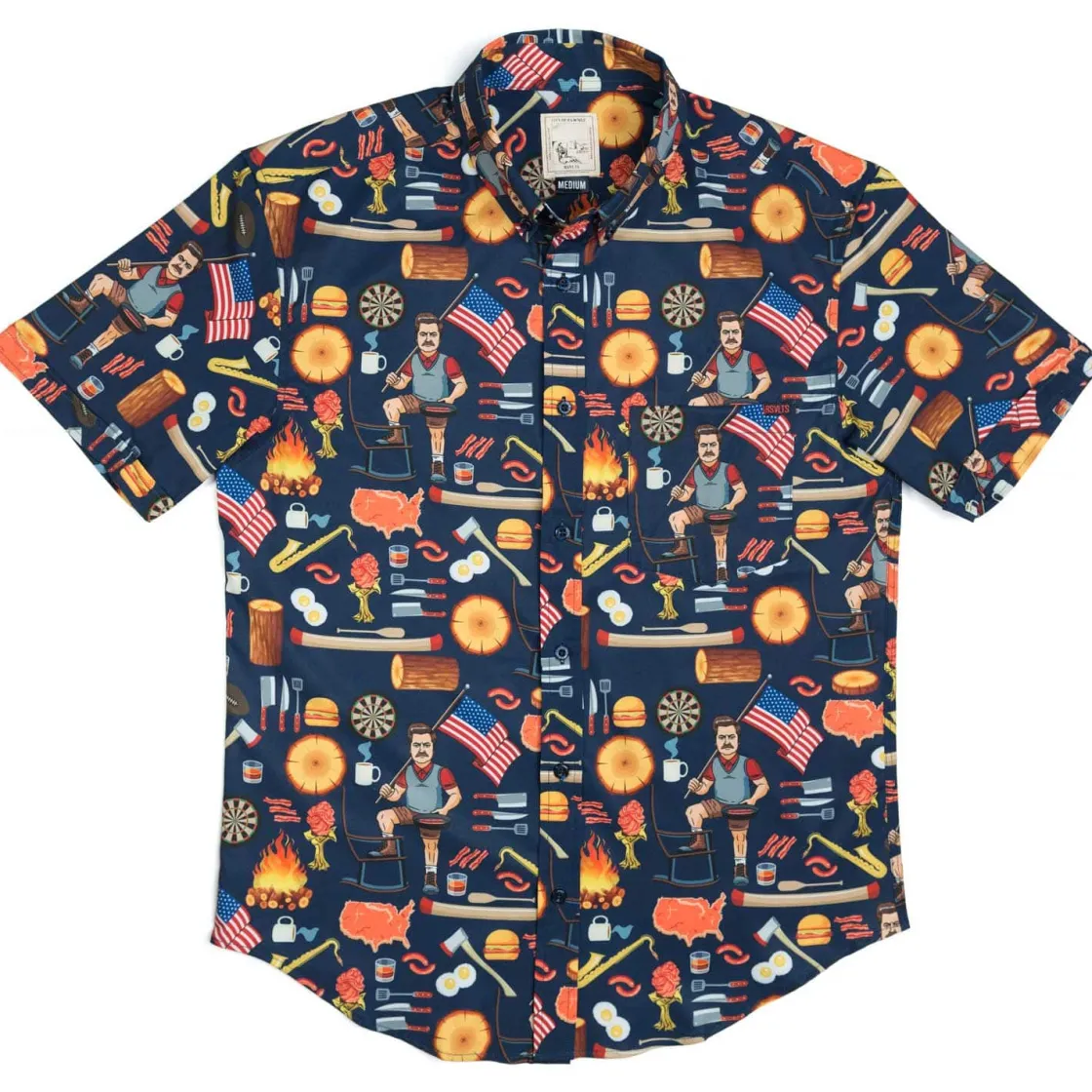Paging Mr. Morrow|Park & Rec|Parks and Rec Ron Swanson's Shirt of Greatness – KUNUFLEX Short Sleeve Shirt