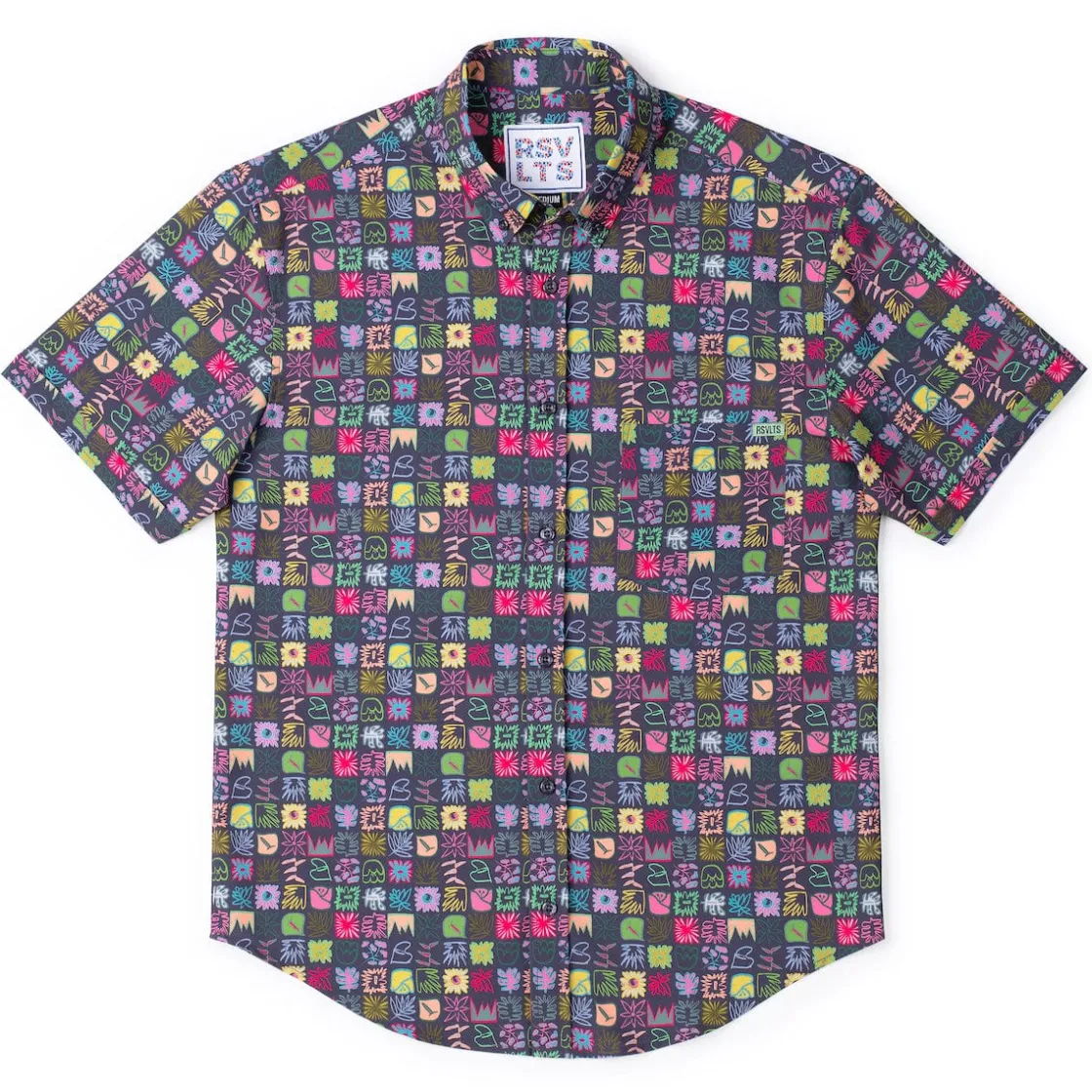 Short Sleeve Shirts|Short Sleeves|RSVLTS Scribble Squares – KUNUFLEX Short Sleeve Shirt