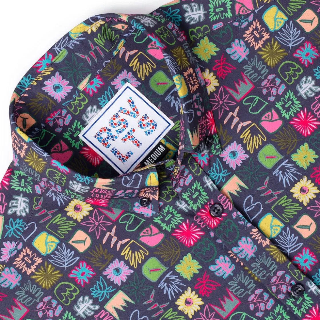 Short Sleeve Shirts|Short Sleeves|RSVLTS Scribble Squares – KUNUFLEX Short Sleeve Shirt