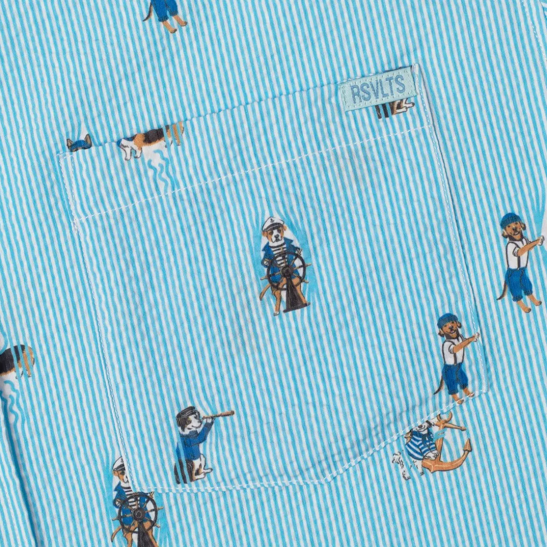 Short Sleeve Shirts|Seersucker|RSVLTS Sea Dogs – Stretch Seersucker Short Sleeve Shirt