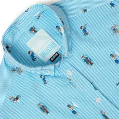 Short Sleeve Shirts|Seersucker|RSVLTS Sea Dogs – Stretch Seersucker Short Sleeve Shirt