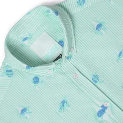 Short Sleeve Shirts|Seersucker|RSVLTS Sea Turtles – Stretch Seersucker Short Sleeve Shirt