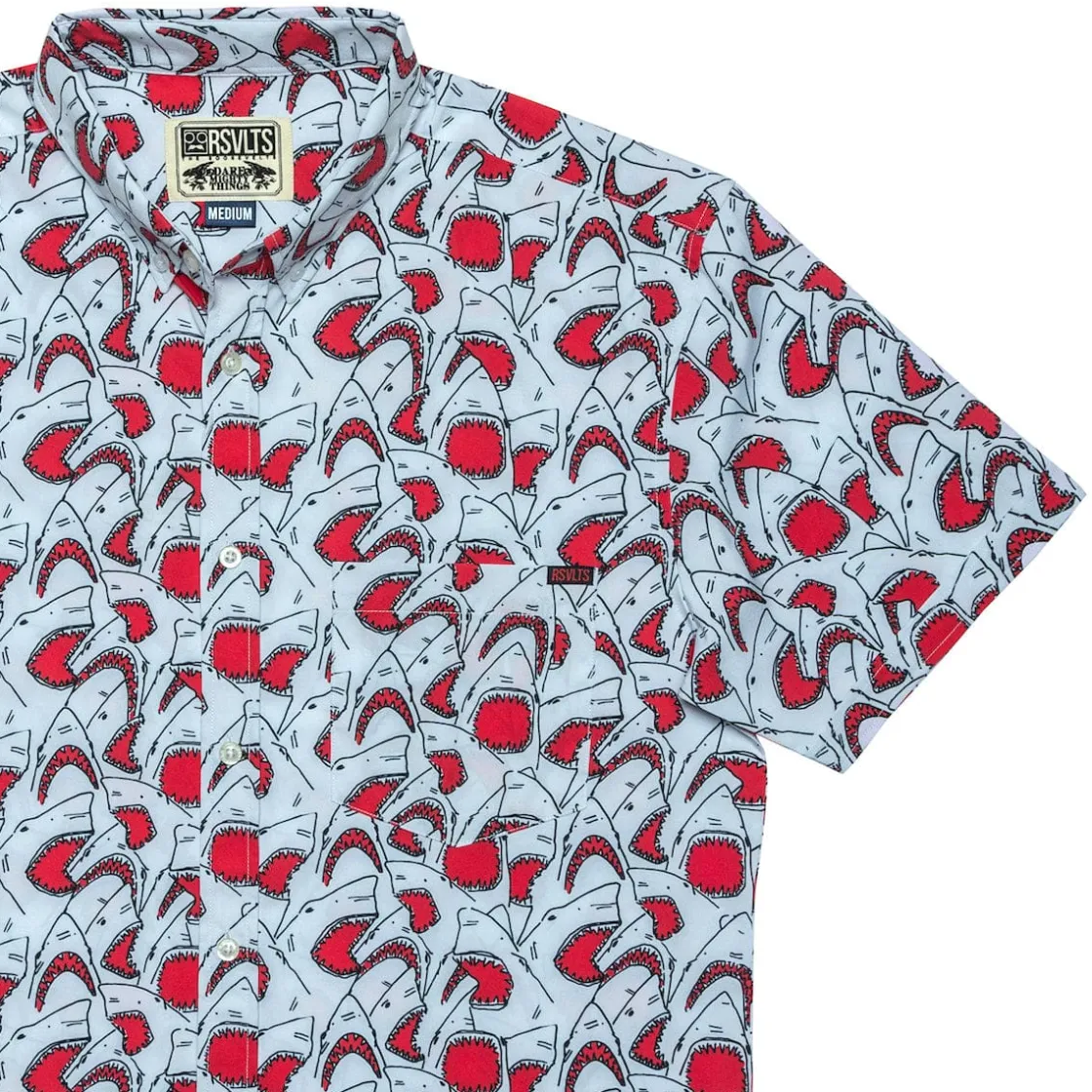 Short Sleeve Shirts|Short Sleeves|RSVLTS Sharky Shark – KUNUFLEX Short Sleeve Shirt