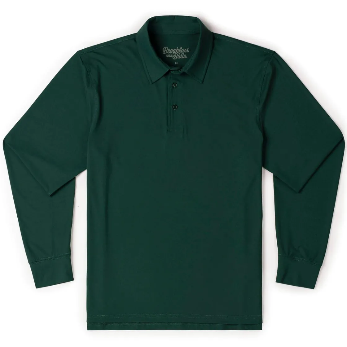 Polos|Basics|Breakfast Balls Smoke Pine – Commuter Long Sleeve Polo
