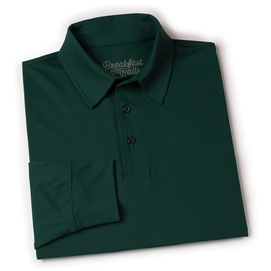 Polos|Basics|Breakfast Balls Smoke Pine – Commuter Long Sleeve Polo