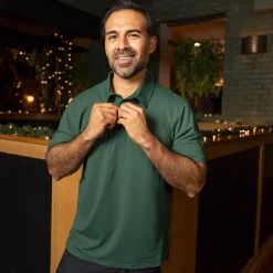Polos|Basics|Breakfast Balls Smoke Pine – Commuter Short Sleeve Polo