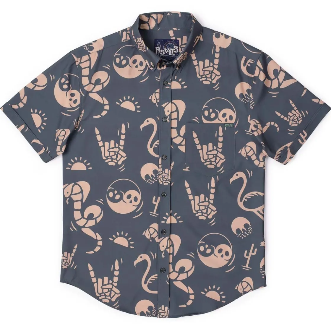 Short Sleeve Shirts|Matching Sets|RSVLTS Snakes, Skulls, and Sunsets – KUNUFLEX Short Sleeve Shirt