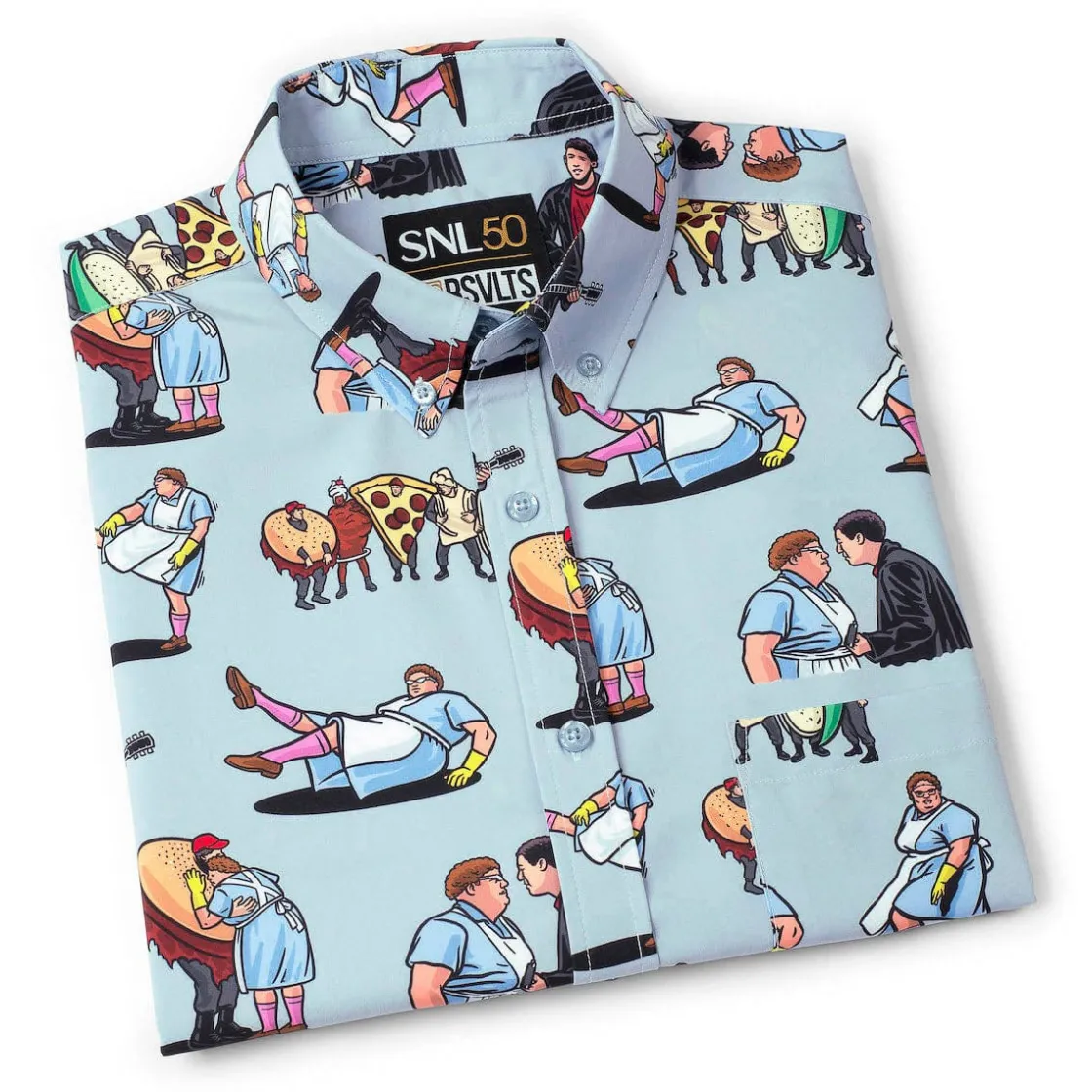 Saturday Night Live|Short Sleeves|Saturday Night Live SNL50 "Lunch Lady Land" – KUNUFLEX Short Sleeve Shirt