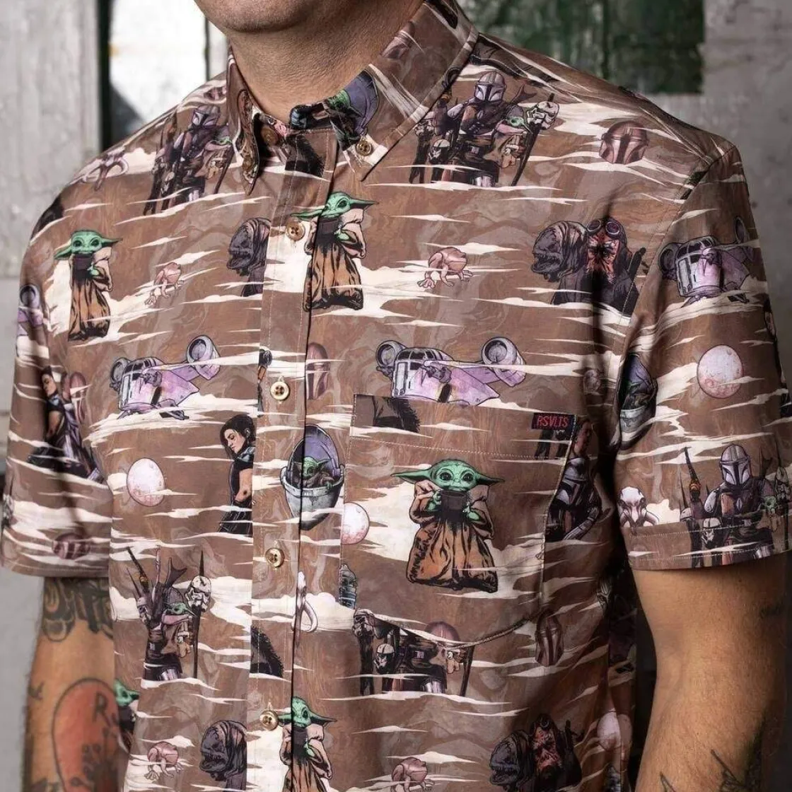 Paging Mr. Morrow|The Mandalorian|Star Wars ™ Mandalorian™ "Mando Montage" – KUNUFLEX Short Sleeve Shirt