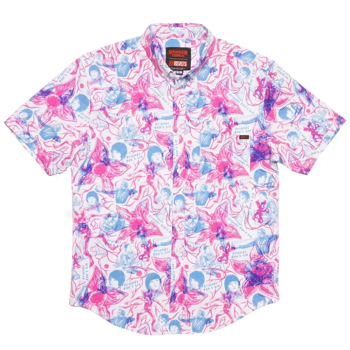 Stranger Things|Short Sleeves|Stranger Things "Friends Don't Lie" – KUNUFLEX Short Sleeve Shirt