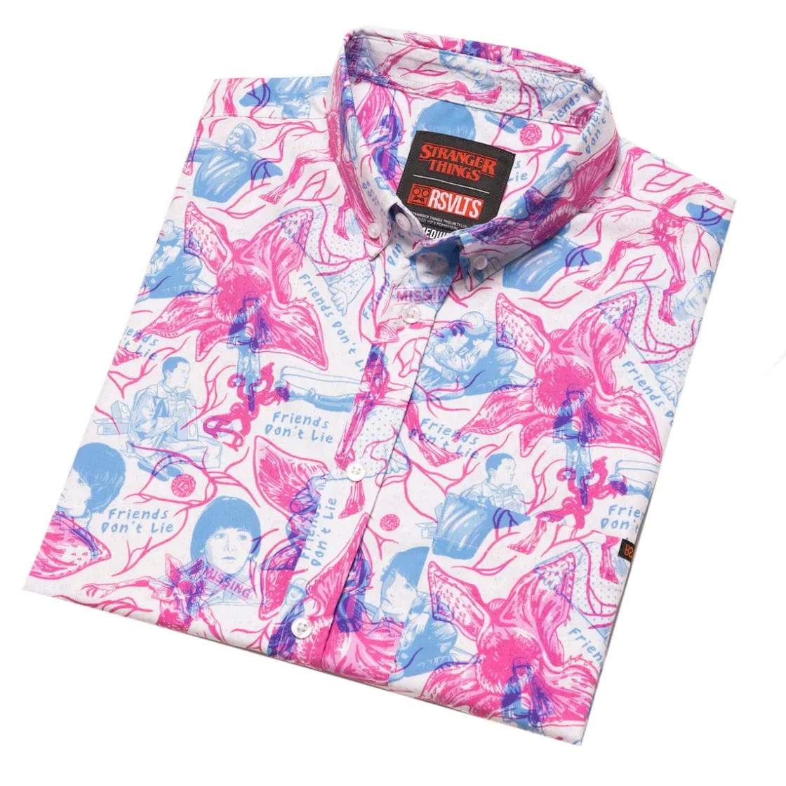 Stranger Things|Short Sleeves|Stranger Things "Friends Don't Lie" – KUNUFLEX Short Sleeve Shirt