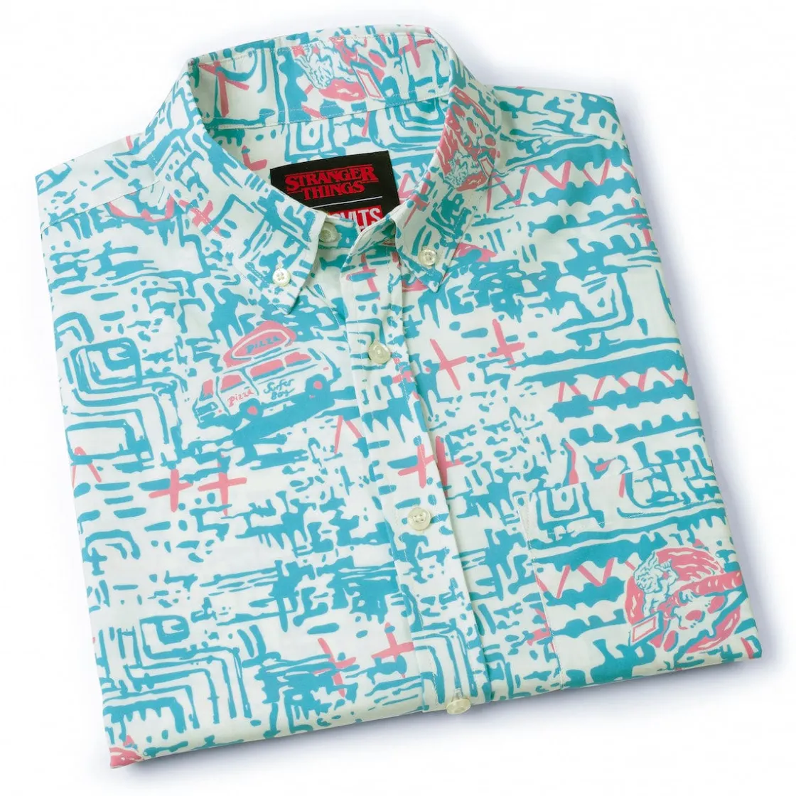 Stranger Things|Short Sleeves|Stranger Things "Surfer Boy Pizza" – KUNUFLEX Short Sleeve Shirt
