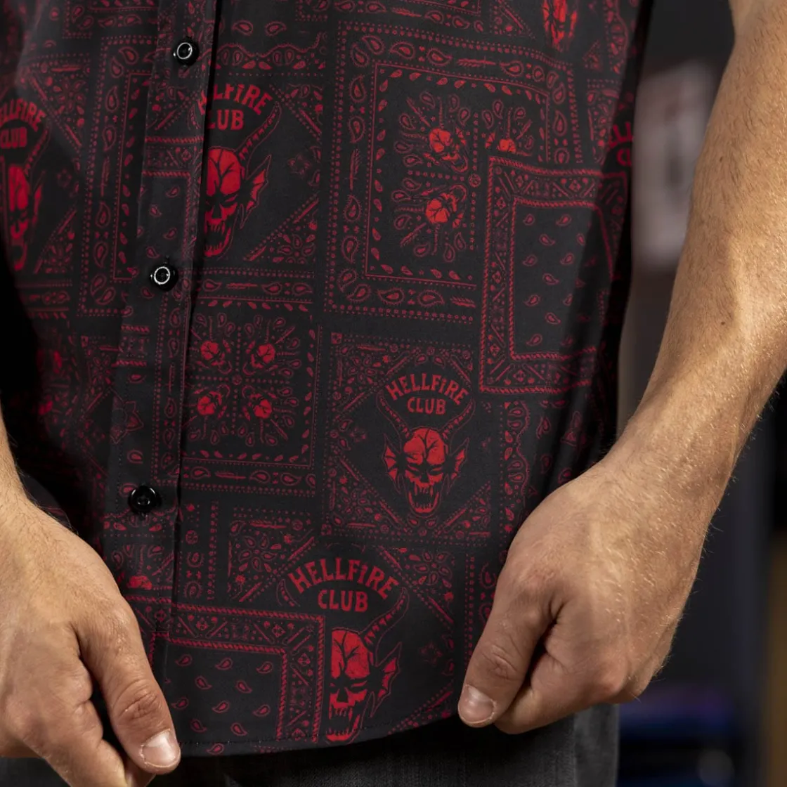 Stranger Things|Short Sleeves|Stranger Things "Welcome to Hellfire" – KUNUFLEX Short Sleeve Shirt