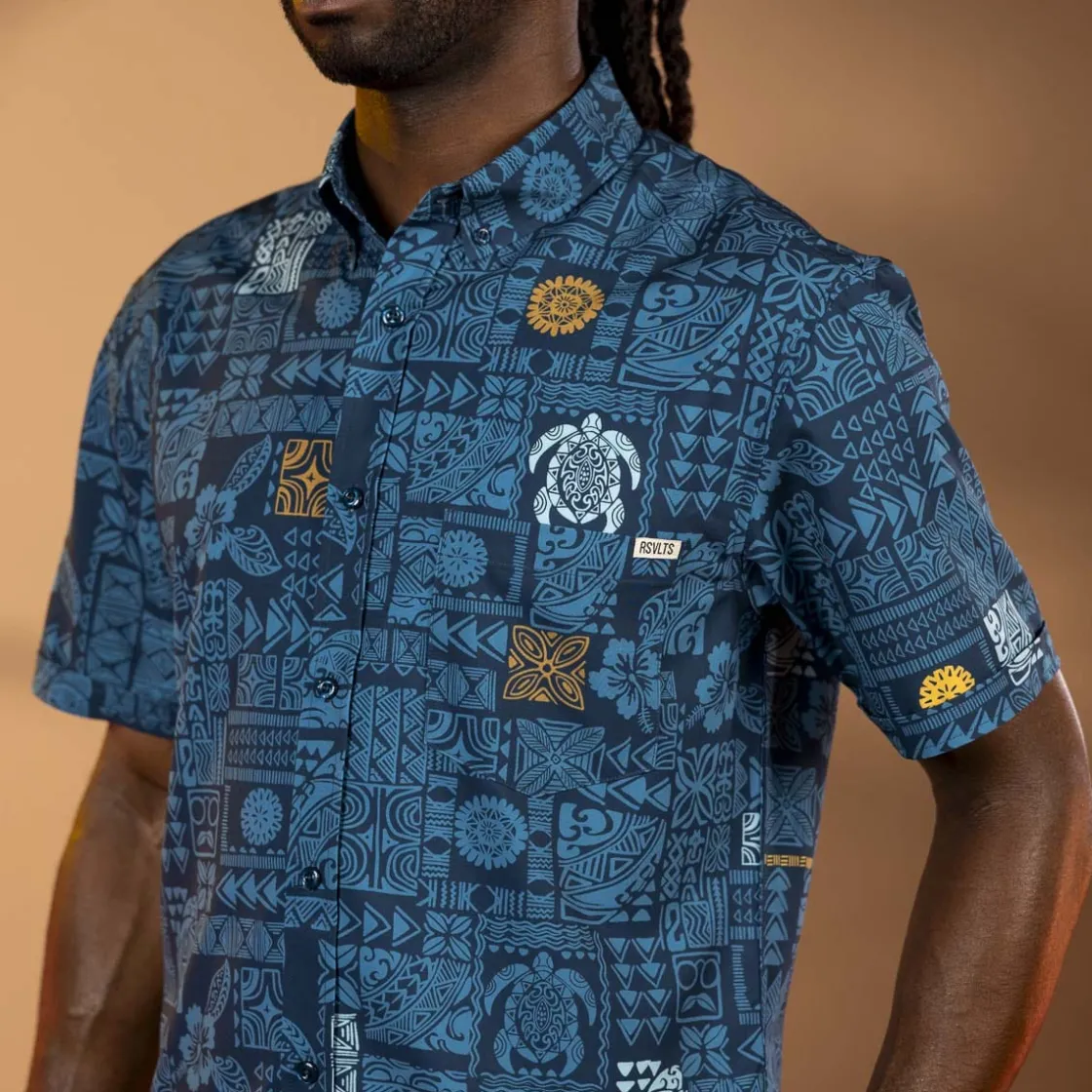 Short Sleeve Shirts|Tiki|RSVLTS Tahitian Tapestry – KUNUFLEX Short Sleeve Shirt