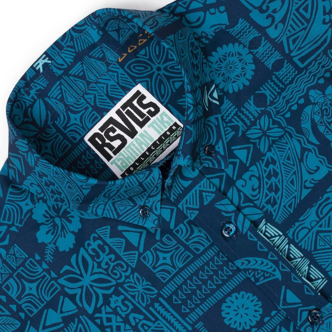 Short Sleeve Shirts|Tiki|RSVLTS Tahitian Tapestry – KUNUFLEX Short Sleeve Shirt