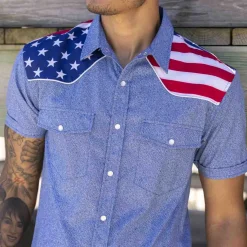 Short Sleeve Shirts|Americana|RSVLTS The Highway Man – Roper Short Sleeve Shirt