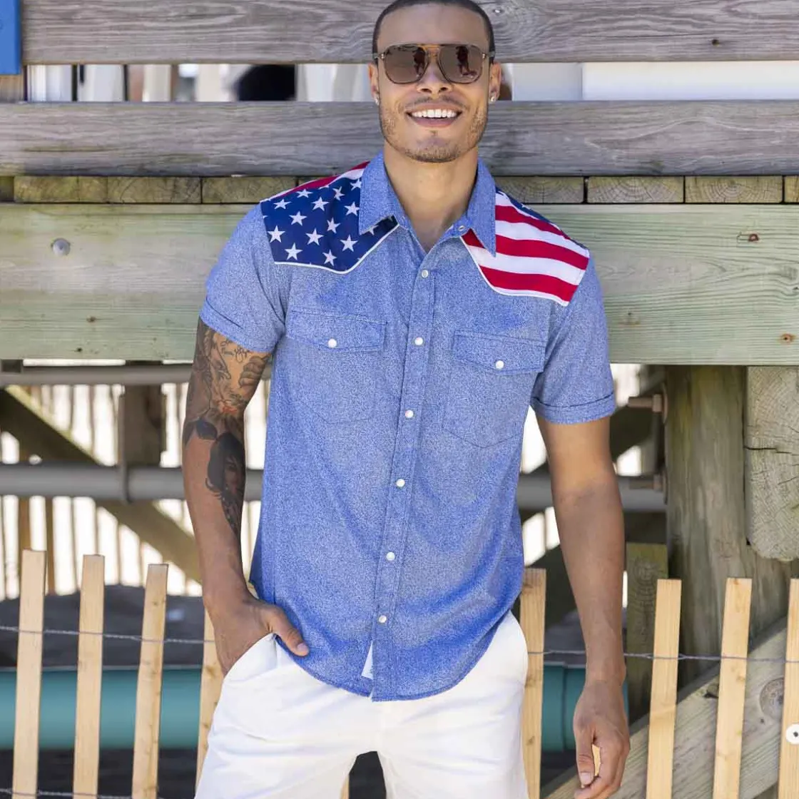 Short Sleeve Shirts|Americana|RSVLTS The Highway Man – Roper Short Sleeve Shirt