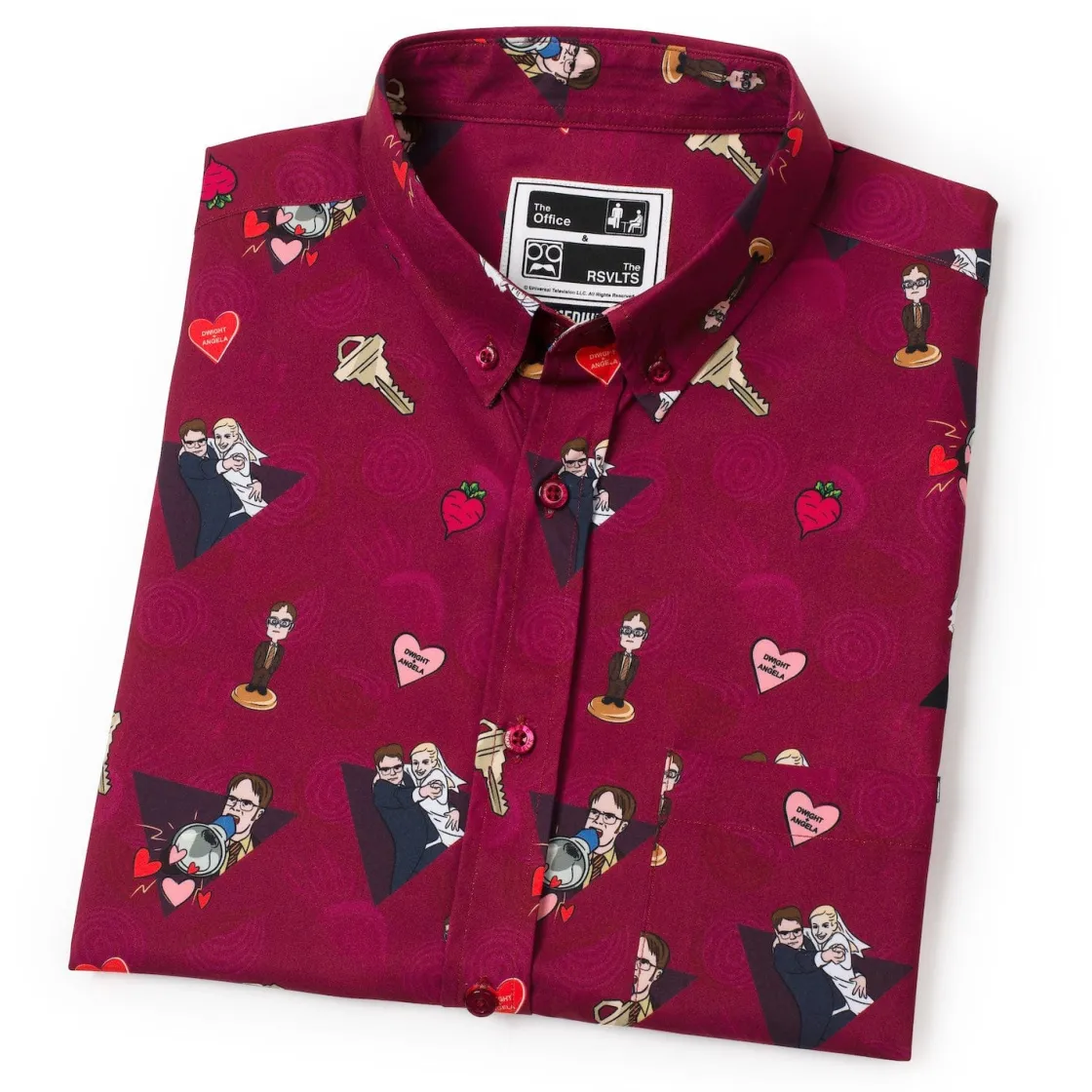The Office|Short Sleeves|The Office "Heartbeets" – KUNUFLEX Short Sleeve Shirt