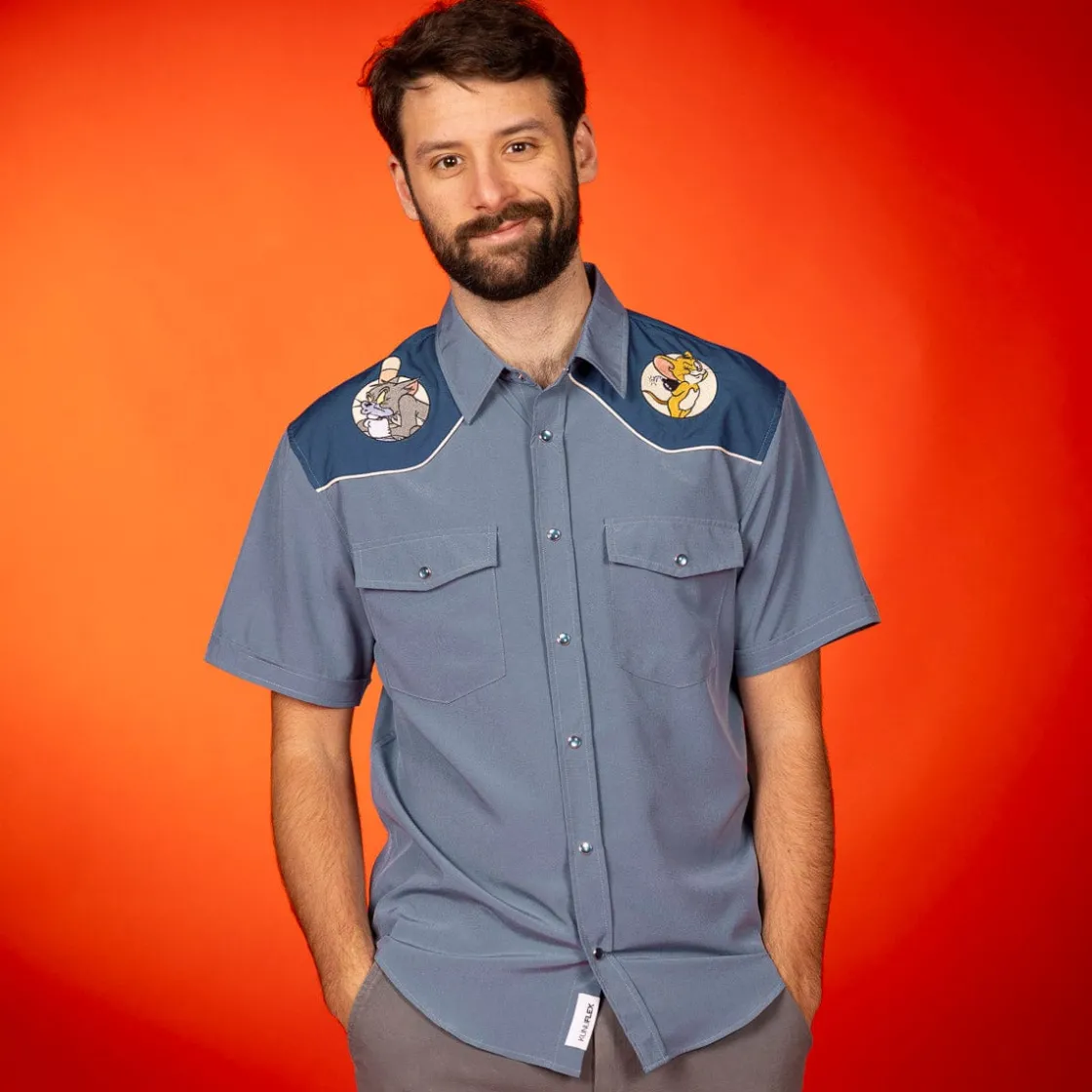 Tom And Jerry|Warner Bros.|Tom and Jerry "Game of Cat and Mouse" – Roper Short Sleeve Shirt