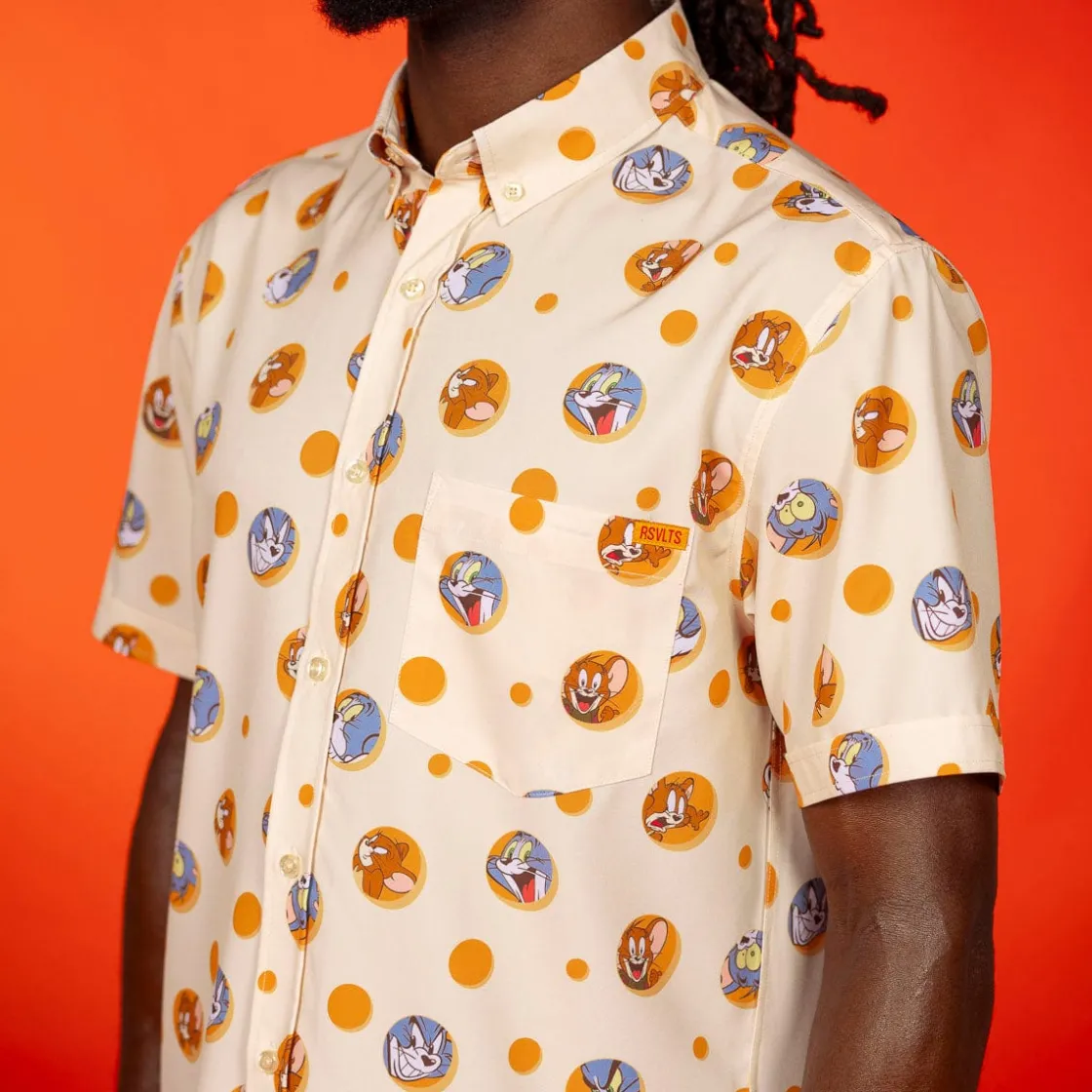Tom And Jerry|Warner Bros.|Tom and Jerry "Swiss Cheesin’" – KUNUFLEX Short Sleeve Shirt