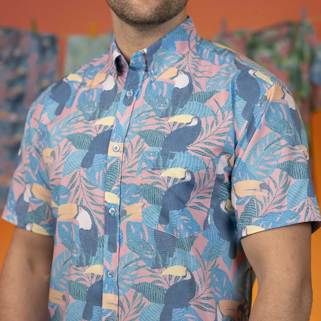 Short Sleeve Shirts|Short Sleeves|RSVLTS Toucan Tango – KUNUFLEX Short Sleeve Shirt