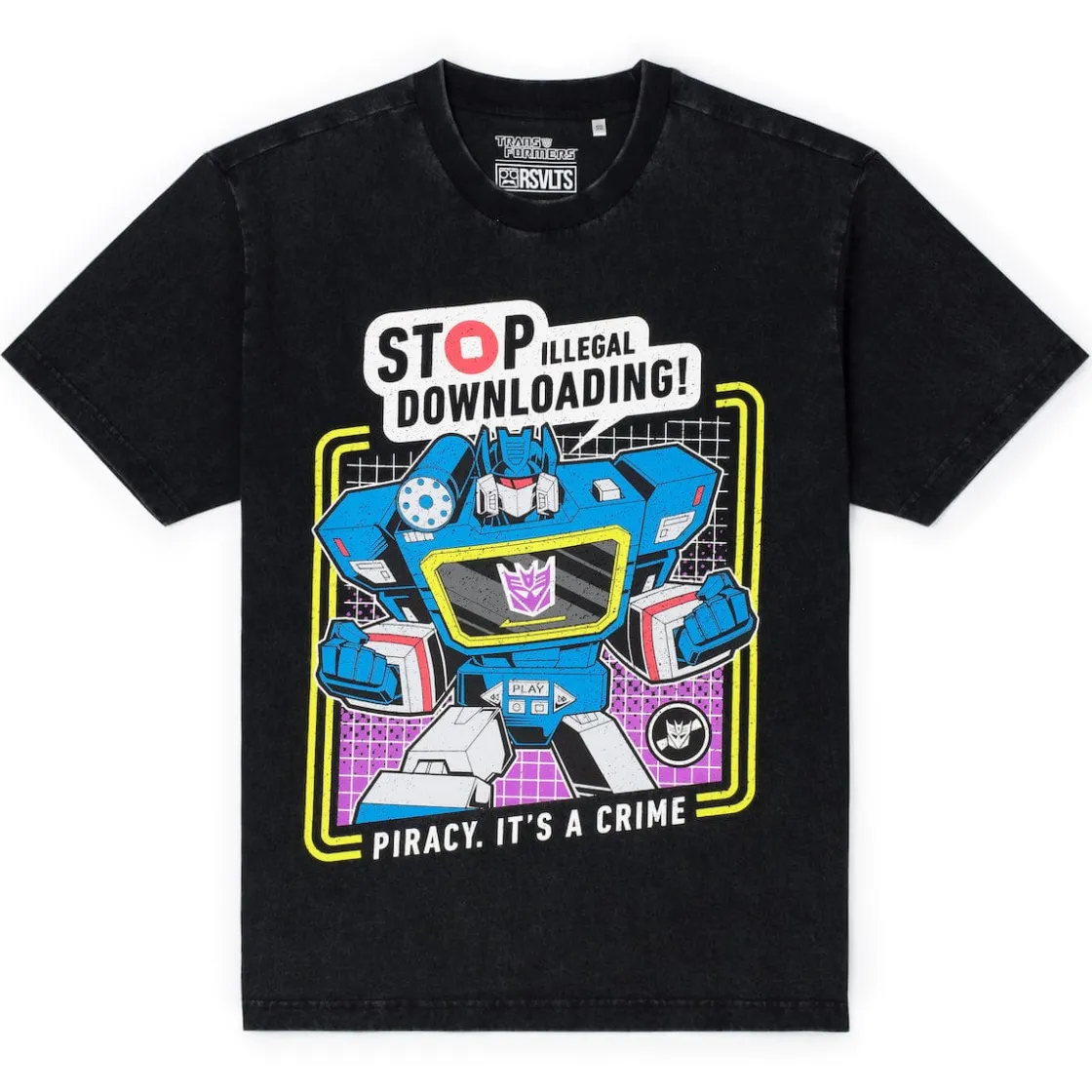 Transformers|Hasbro|Transformers "Stop Illegal Downloading!" – Vintage Crewneck Tee