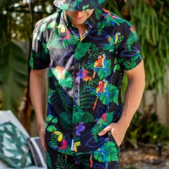 Short Sleeve Shirts|Matching Sets|RSVLTS Two Tickets To Parrotise – KUNUFLEX Short Sleeve Shirt