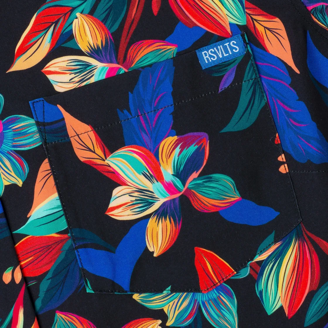 Short Sleeve Shirts|Rsvlts|RSVLTS Vibrant Bloom – Women's KUNUFLEX Short Sleeve Shirt
