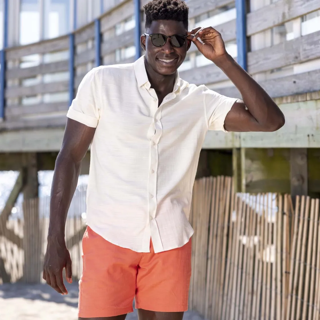 Short Sleeve Shirts|Matching Sets|RSVLTS White Sand – Bamboo Short Sleeve Shirt
