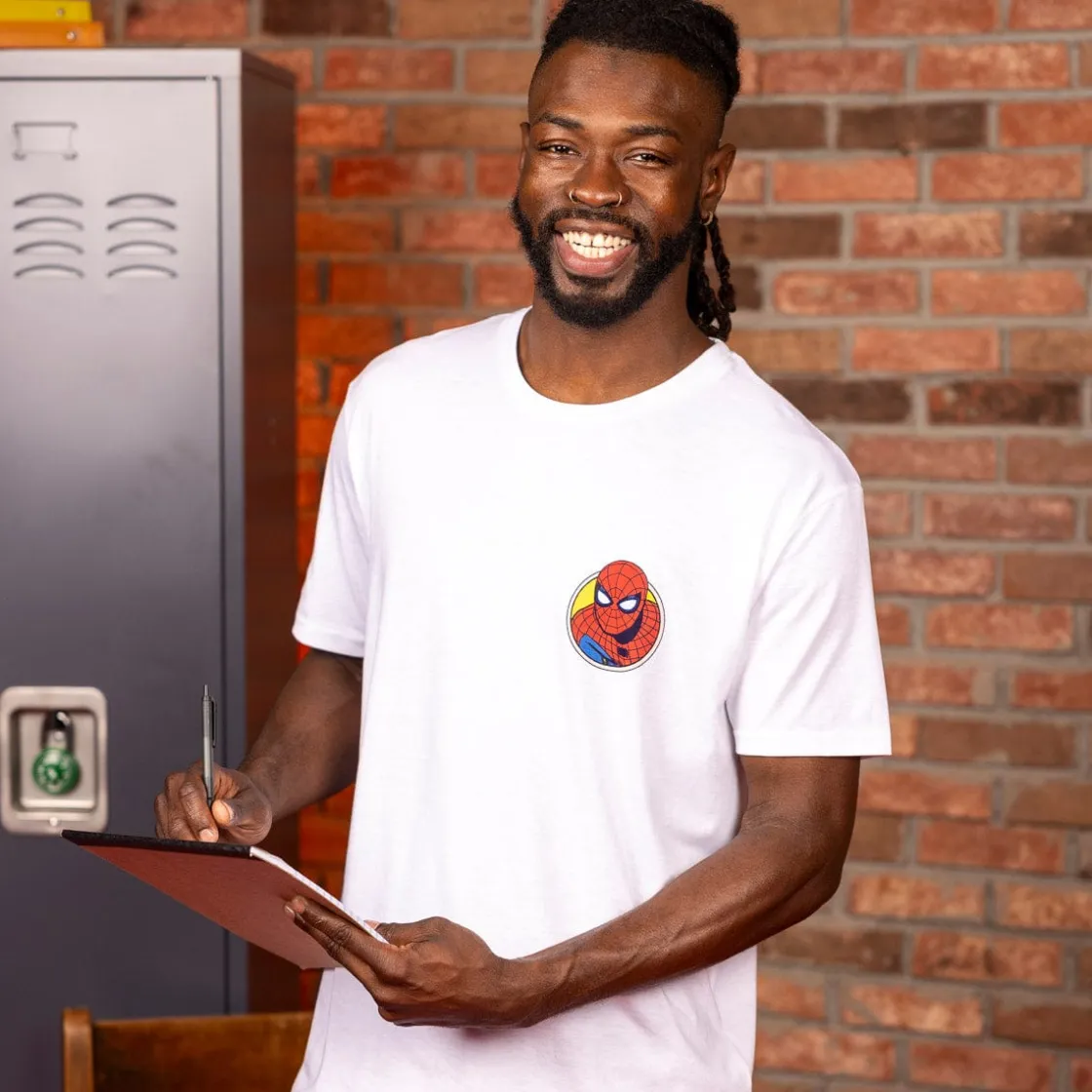 Spider-man|Marvel|Marvel Your Friendly Neighborhood Spider-Man "All in a Day's Work" – Crewneck Tee