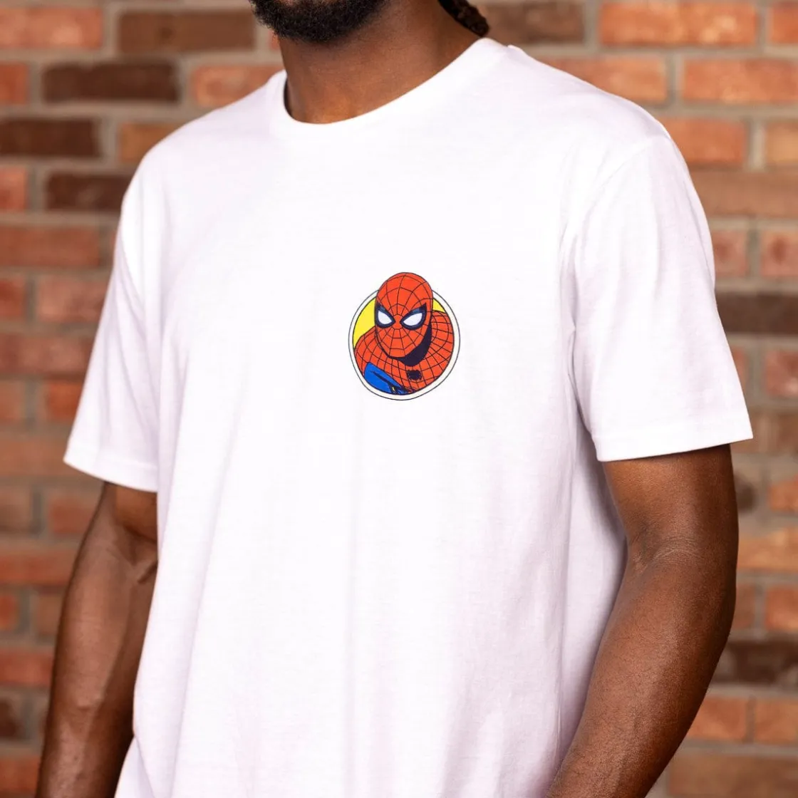 Spider-man|Marvel|Marvel Your Friendly Neighborhood Spider-Man "All in a Day's Work" – Crewneck Tee