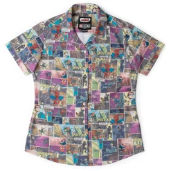 Spider-man|Marvel|Marvel Your Friendly Neighborhood Spider-Man "In the Swing of Things" – Women's KUNUFLEX Short Sleeve Shirt